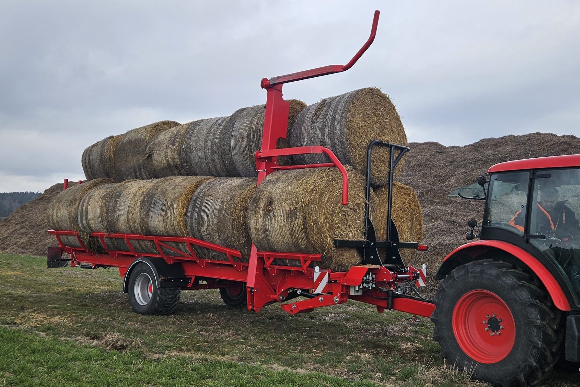 SMS Porto round bale trailer
