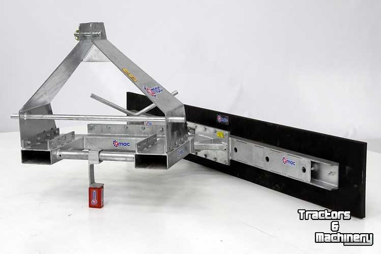 Rubber yard scraper Qmac Modulo rubber erfschuif vloerschuif straatschuif 3-punt vorken