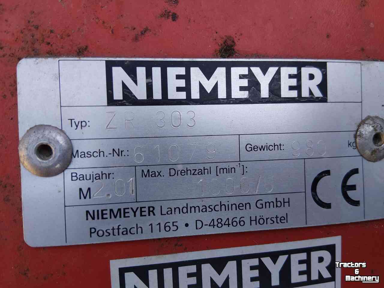 Rotary Tiller Niemeyer ZR 303 Grondfrees 3 meter breed  met pakkerwals