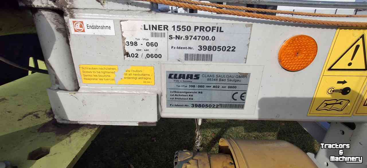 Rotary Harrow Claas Liner 1550 Profil