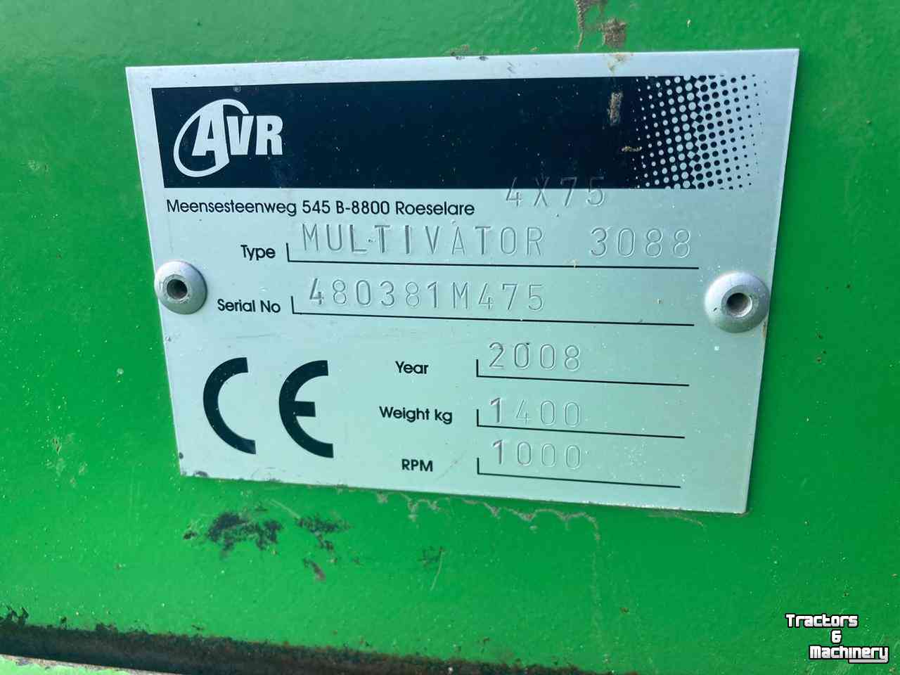 Rotary Tiller AVR Multivator 4x75 Frontfrees
