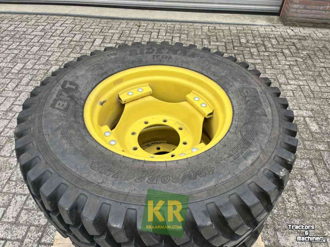 Wheels, Tyres, Rims & Dual spacers BKT 480/80R34 IND (18.4R34) Ride Max + 400/80R24 IND (14.9 R24) Ride max