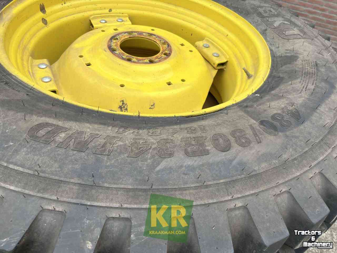 Wheels, Tyres, Rims & Dual spacers BKT 480/80R34 IND (18.4R34) Ride Max + 400/80R24 IND (14.9 R24) Ride max